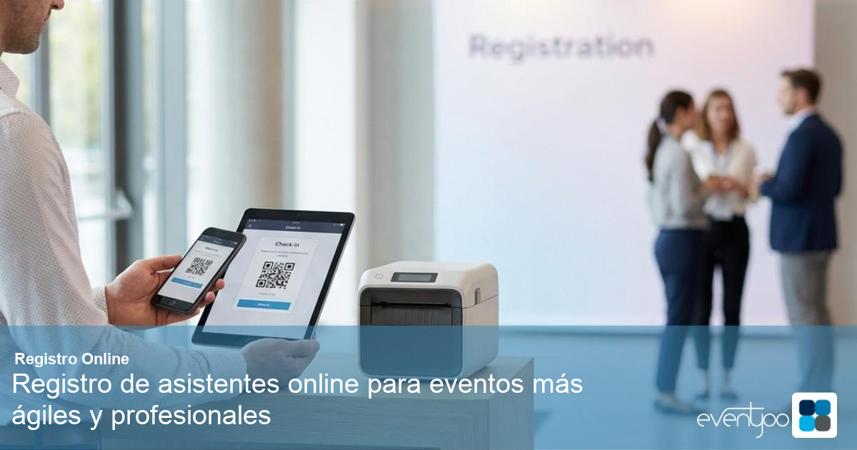Una imagen ilustrando Registro de asistentes online para eventos más ágiles y profesionales